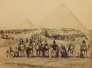 Gîzeh - La partenza di S.A.R. il Principe di Galles e della Suite dalle Piramidi da Francis Bedford