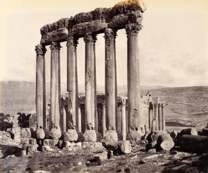 Rovine del Tempio del Sole e del Tempio di Giove, Baalbek da Francis Bedford
