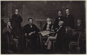 Prima lettura della Proclamazione di Emancipazione di Abraham Lincoln da Francis Bicknell (after) Carpenter