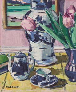Natura morta con tulipani e Iona da Francis Campbell Boileau Cadell