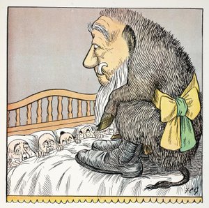 O, illustrazione da The Struwwelpeter Alphabet, versi di Harold Begbie (1871-1929) da Francis Carruthers Gould