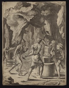 Vulcano che forgia le armi di Enea da Francis Cleyn