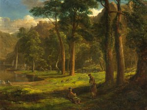 Guerrieri che riposano in una valle montana, c.1824 da Francis Danby