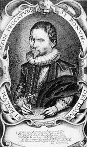 Ritratto di George Chapman (c.1559-1634) 1620 (incisione) da Francis Delaram