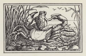 Un altro libro di versi per bambini: Granchio e rana (litografia) da Francis Donkin Bedford