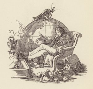 Illustrazione per Il grillo del focolare di Charles Dickens (litografia a colori) da Francis Donkin Bedford