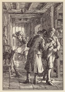 Illustrazione per Il grillo del focolare di Charles Dickens (litografia a colori) da Francis Donkin Bedford