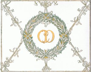 Disegno della copertina interna, da The Magic Fishbone pubblicato da Warne  Co, 1940 circa (litografia a colori) da Francis Donkin Bedford