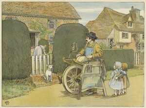 Macina coltelli (litografia a colori) da Francis Donkin Bedford