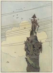 Londra: Decorating Nelson (litografia a colori) da Francis Donkin Bedford