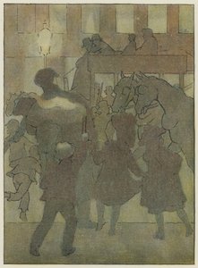 Londra: nella nebbia londinese (litografia a colori) da Francis Donkin Bedford