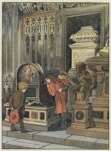 Londra: Angolo degli Innocenti, Abbazia di Westminster (litografia a colori) da Francis Donkin Bedford
