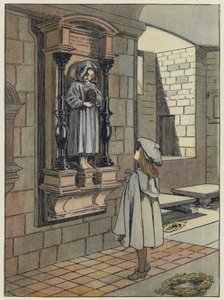 Londra: Il Memoriale Caldecott, Cripta di St Paul (litografia a colori) da Francis Donkin Bedford