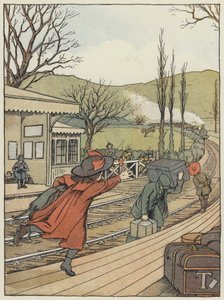 Londra: The Country Station (litografia a colori) da Francis Donkin Bedford