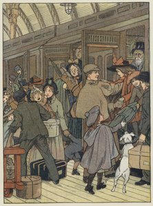 Londra: Il Terminus di Londra (litografia a colori) da Francis Donkin Bedford