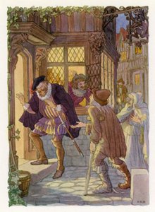 Merrie England: Mendicanti di Bedlam (litografia a colori) da Francis Donkin Bedford