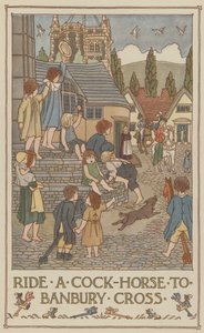 Cavalcare un cavallo gallo fino a Banbury Cross (litografia a colori) da Francis Donkin Bedford