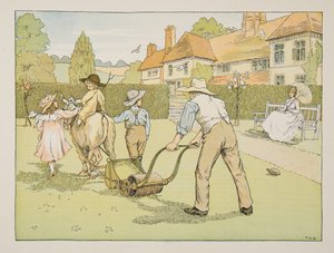 Il giardiniere, da Four and Twenty Toilers, pub. 1900 (litografia a colori) da Francis Donkin Bedford