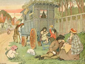 La roulotte degli zingari, da "Il libro dei negozi". da Francis Donkin Bedford