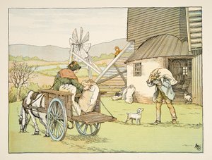 Il mugnaio, da Four and Twenty Toilers, pub. 1900 (litografia a colori) da Francis Donkin Bedford