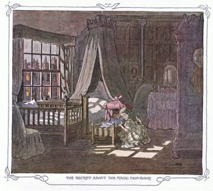 Il segreto della lisca di pesce magica, da The Magic Fishbone pubblicato da Warne  Co, 1940 circa (litografia a colori) da Francis Donkin Bedford