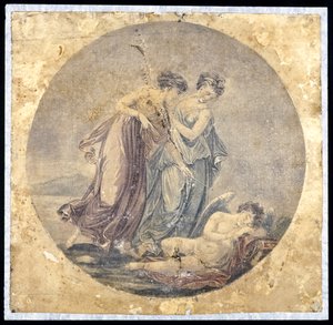 Il risveglio di Cupido delle Grazie, dopo un dipinto di Benjamin West da Francis Eginton