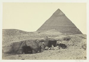 Tombe rupestri e Piramide di Belzoni, Giza da Francis Frith