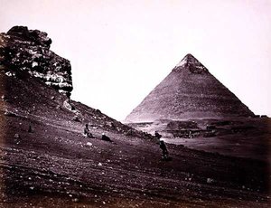 Seconda Piramide a El-Geezah, da sud-est da Francis Frith