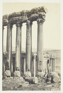 Le grandi colonne e il tempio minore, Baalbec, 1857 da Francis Frith