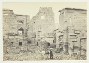 Il Palazzo del Tempio, Medinet Haboo, 1857 da Francis Frith