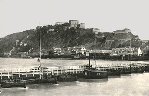 La fortezza di Ehrenbreitstein sul Reno, Germania, 1895 da Frith and Co