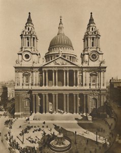 La grande chiesa costruita da Wren sul sito della vecchia St. Paul, c1935 da Frith and Co