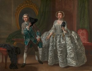 David Garrick e Mrs. Pritchard in "The Suspicious Husband" di Benjamin Hoadley da Francis Hayman