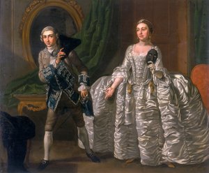 David Garrick e Hannah Pritchard in una scena da Il marito sospettoso, 1752 da Francis Hayman
