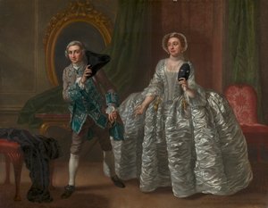 David Garrick e Mrs. Pritchard in "The Suspicious Husband" di Benjamin Hoadley da Francis Hayman
