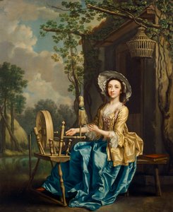 Ragazza alla ruota filatrice