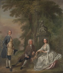 Jonathan Tyers, con sua figlia Elizabeth e suo marito John Wood da Francis Hayman