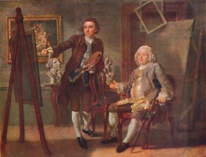 Robert Walpole, Primo Conte di Orford, K.G., nello studio di Francis Hayman, R.A., c1748-1750, 19 da Francis Hayman
