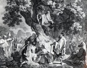 I druidi, o la conversione dei Britanni al cristianesimo, inciso da Simon Francois Ravenet, stampato nel 1778