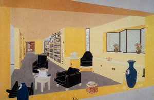 Prospettiva Fumoir per Amdassade Francoise, di Francis Jourdain (1876-1958), presentata all