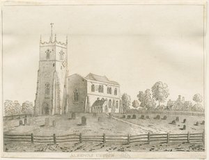 Chiesa di Alrewas: incisione ad acquatinta, nd [?1848] da Francis Jukes