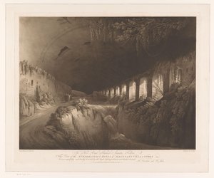 Veduta delle rovine sotterranee della Villa di Mecenate a Tivoli da Francis Jukes