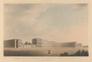 Vista prospettica del Crescent ora in costruzione vicino alla città di Birmingham da Francis Jukes