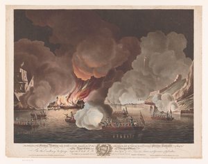 Vernietigen van schepen voor Gibraltar, 14 september 1782 da Francis Jukes