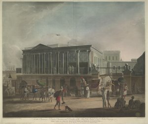 Veduta di una Casa, Manifattura e Bazar a Calcutta da Francis Jukes