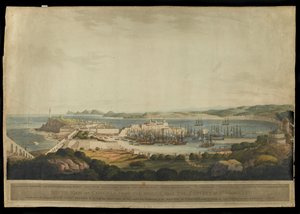 Veduta sud di Corunna dalle alture vicino al Convento di Santa Margherita, inciso da H. Merke, pubblicato nel 1809 da Francis Lee