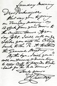 Una lettera di Francis Leggatt Chantrey, 1839 1904
