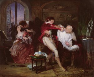 Nella casa del dottor Bartolo, una scena dalla commedia di Beaumarchais Il barbiere di Siviglia, c.1834