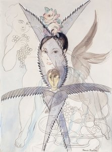 Trasparenza - Testa e cavallo alato; Transparence - Tete et Cheval Aile, 1928 circa (acquerello, gouache, gesso nero e matita su carta) da Francis Picabia