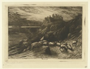 Castello di Harlech in Galles (Harlech) da Francis Seymour Haden (Sir) (signed by artist)